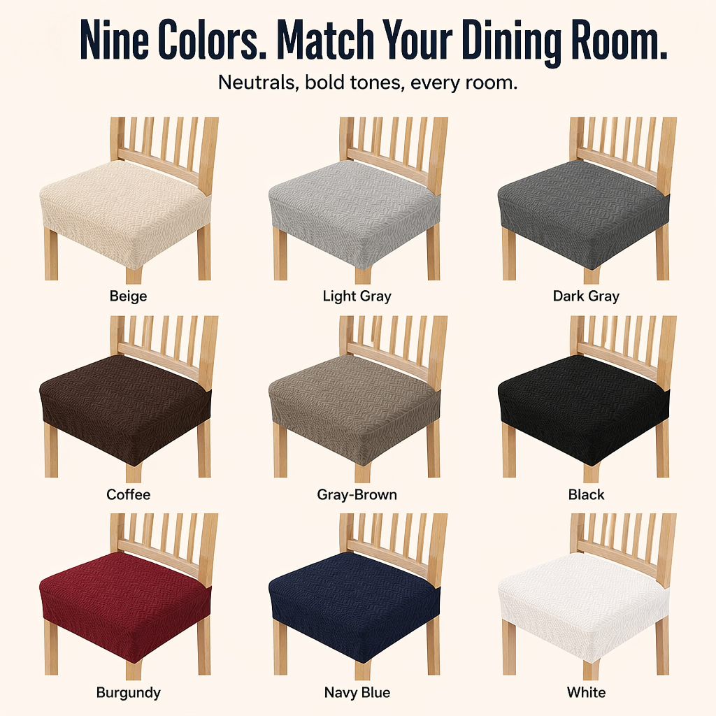 SlipGuard™ Jacquard Chair Covers — Protect Each Chair from Spills, Stains & Sticky Hands