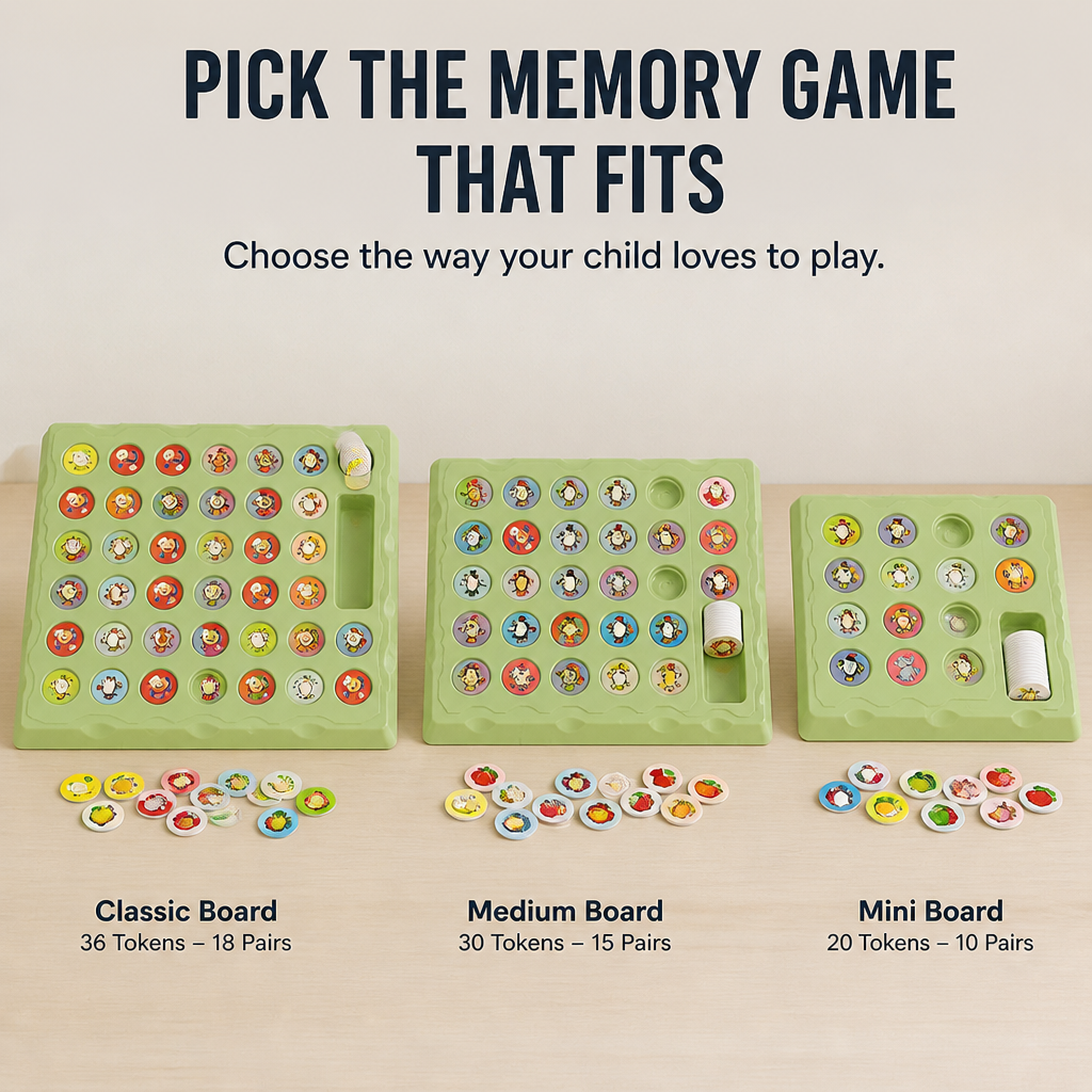 Memory Game Animal Matching 18 Pairs Non-Toxic Cardboard