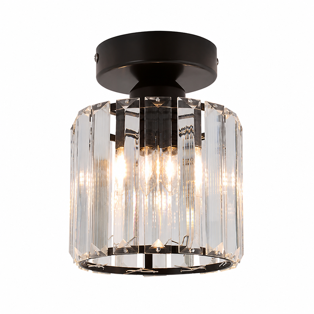 Crystal Pendant Light | Nordic LED | Iron Frame, Adjustable Length for Living & Dining