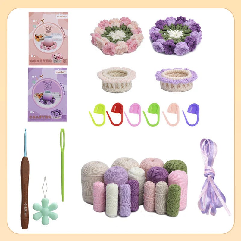 VivaPetal™ Crochet Coaster Kit — Craft Vibrant Blooms That Spark Joy and Cozy Every Table