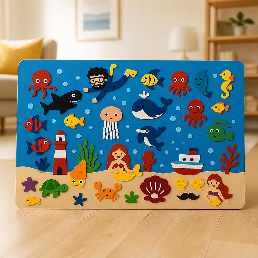 Kids Felt Board Reusable Stickers Screen-Free