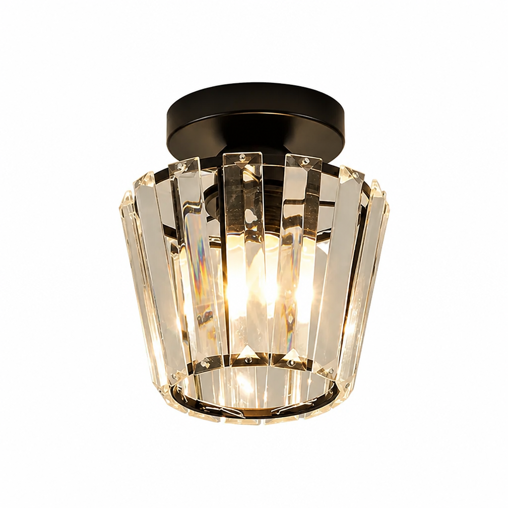 Crystal Pendant Light | Nordic LED | Iron Frame, Adjustable Length for Living & Dining