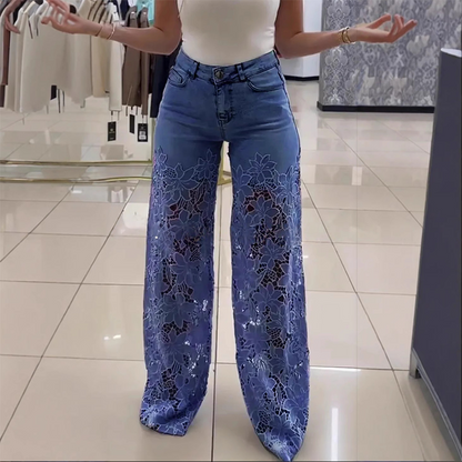 LioraLuxe™ — Turn Heads in Lace-Paneled Wide-Leg Denim You'll Actually Live In