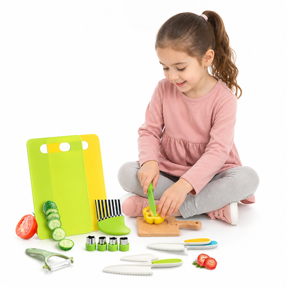 Kids Kitchen Playset Montessori-Inspired Safe Cutting Tools
