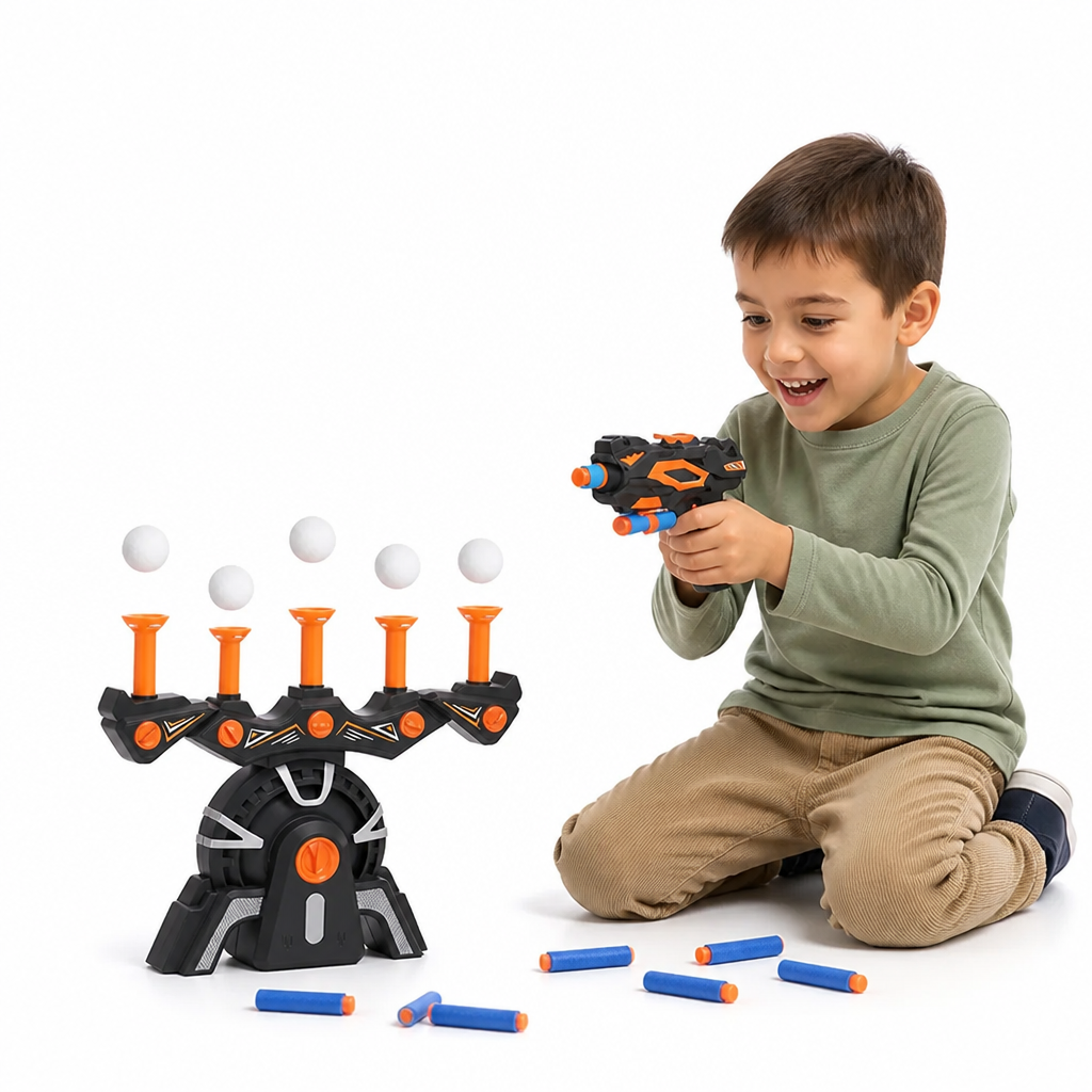 Target Shooting Game Floating Hover Balls & Foam Blaster