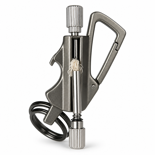 Survival Fire Starter Windproof 3-in-1 Keychain & Bottle Opener