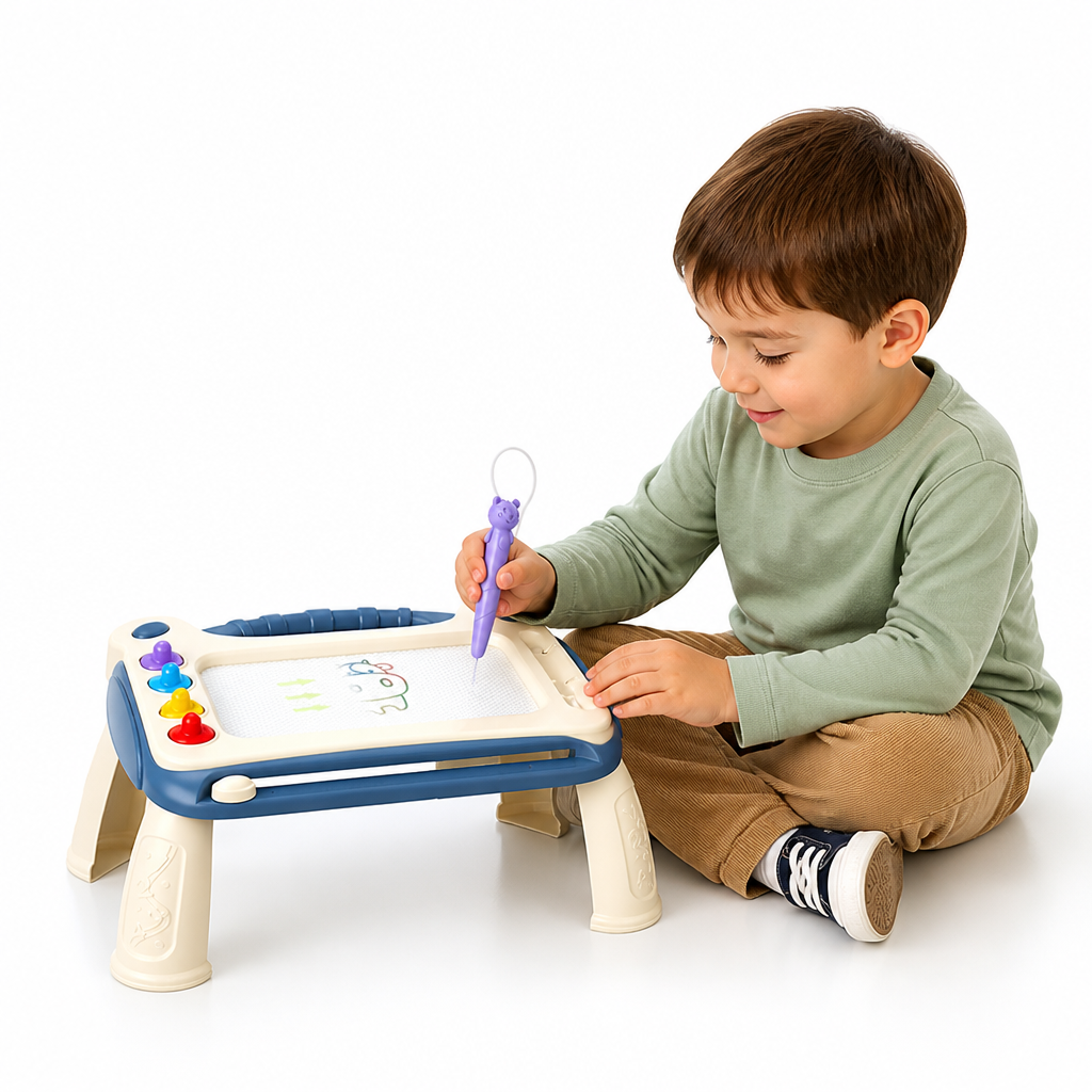Kids Magnetic Drawing Board Reusable Wipe-Clean BPA-Free