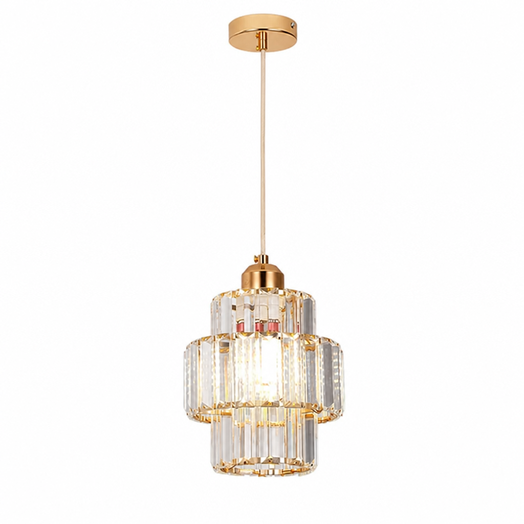 Crystal Pendant Light | Nordic LED | Iron Frame, Adjustable Length for Living & Dining