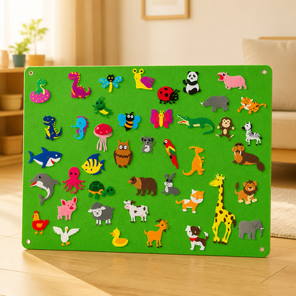 Kids Felt Board Reusable Stickers 75 x 103 Cm