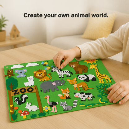 Kids Felt Board Reusable Stickers 75 x 103 Cm