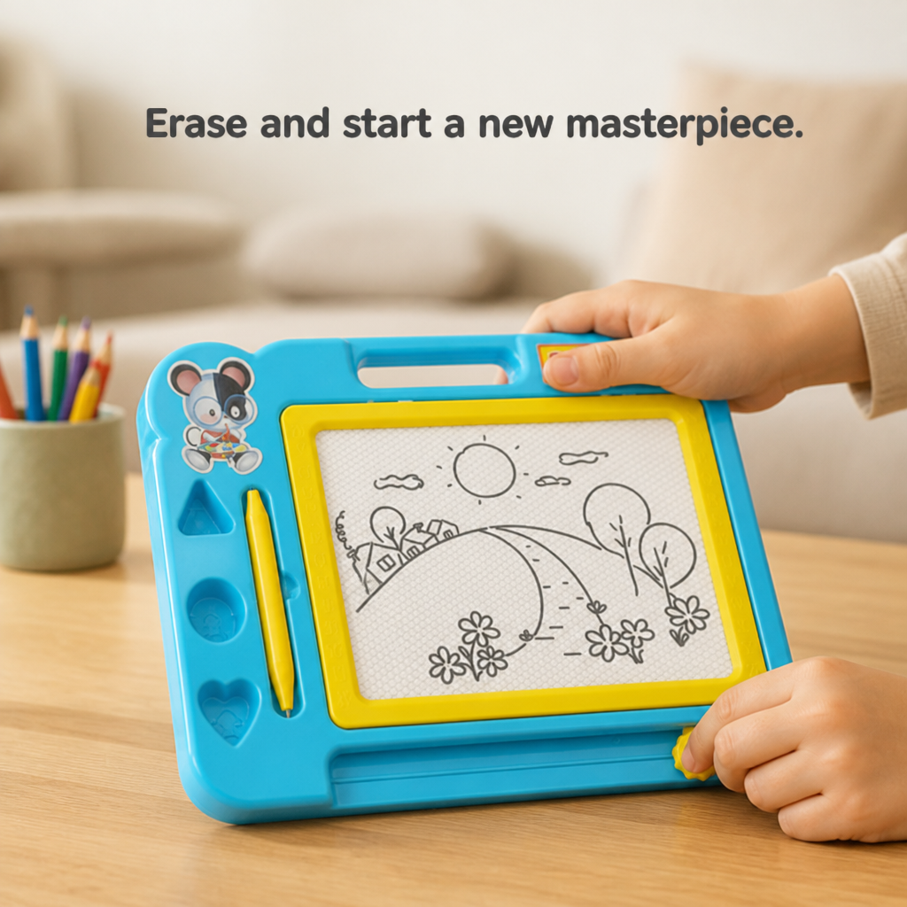 Kids Drawing Board Rewritable Wipe-Clean Stylus & Holder