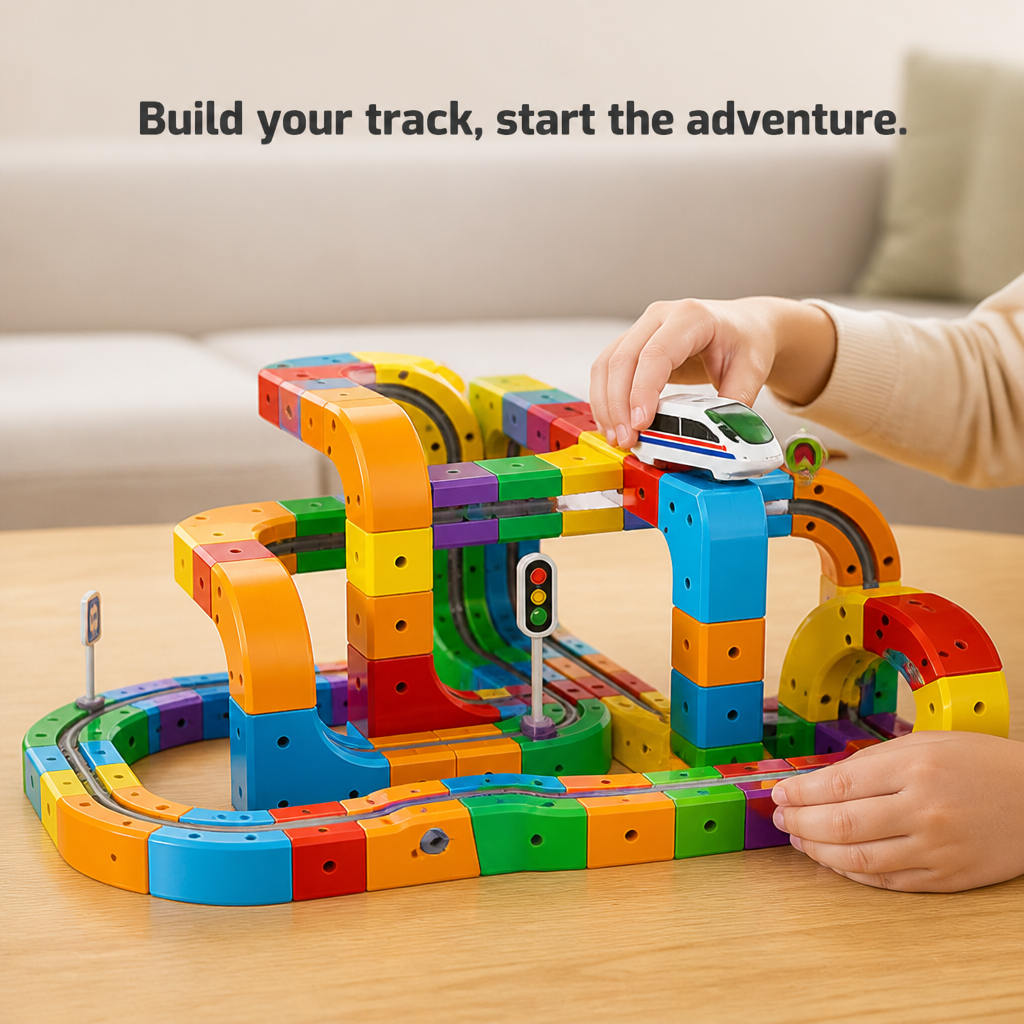 Train Set Magnetic Modular Tracks & Blocks