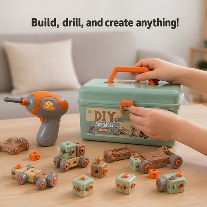 Building Set 144 Piece Toy Drill & Storage Case