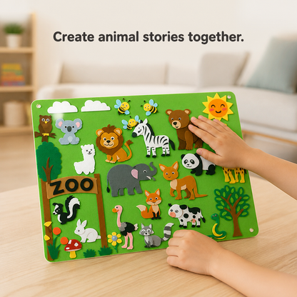 Kids Felt Board Reusable Stickers Screen-Free