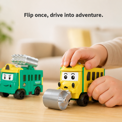 Toy Car 2-in-1 One-Move Transform Child-Safe Plastic