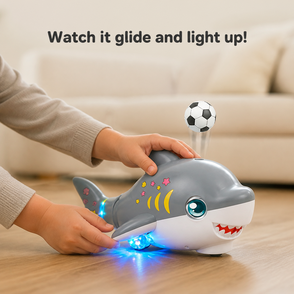 Interactive Shark Toy Floating Ball LED Lights & Music