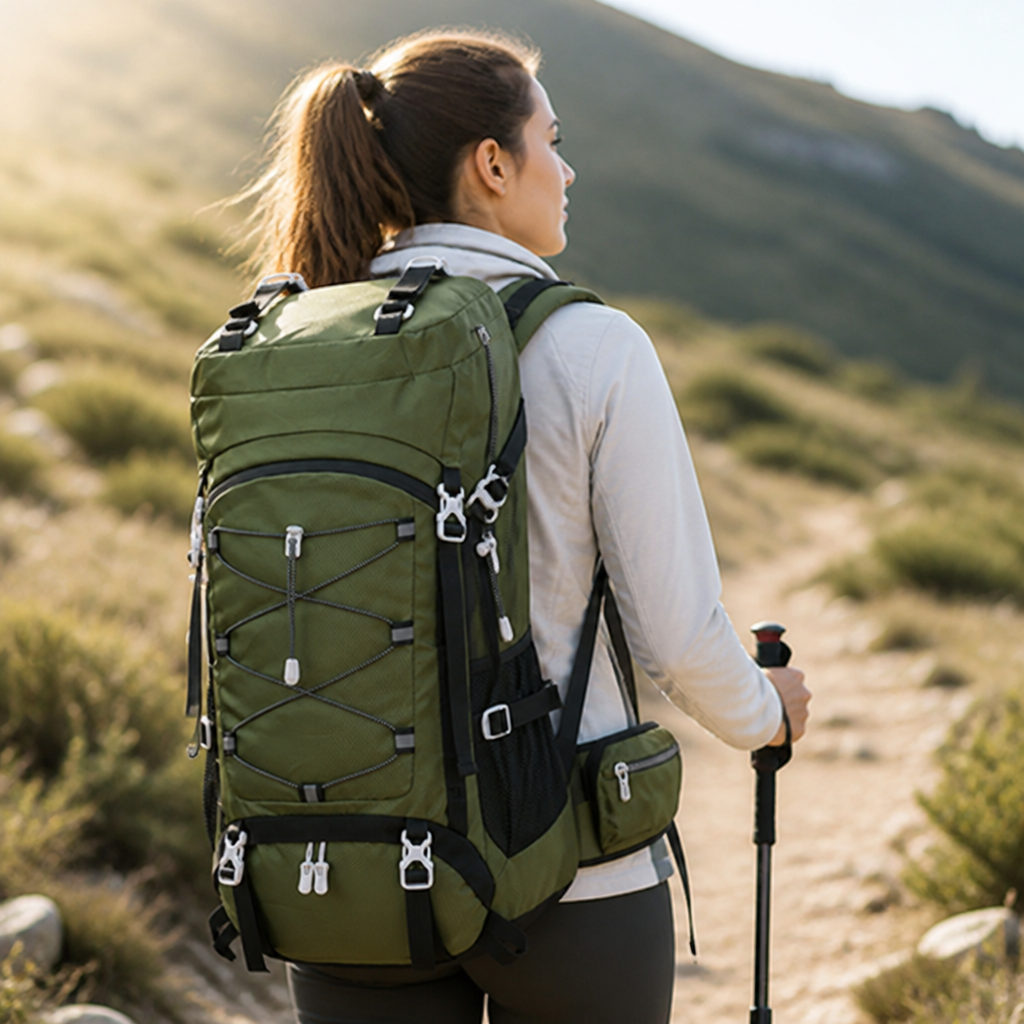 Hiking Backpack Water-Resistant Ergonomic Padded Straps 36-55L Capacity