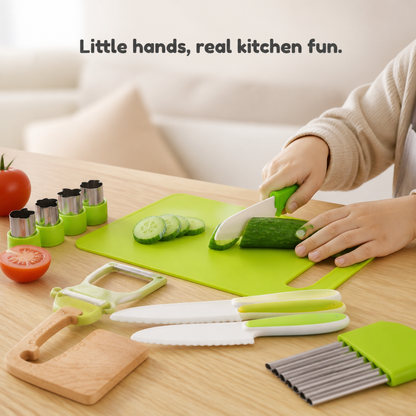 Kids Kitchen Playset Montessori-Inspired Safe Cutting Tools