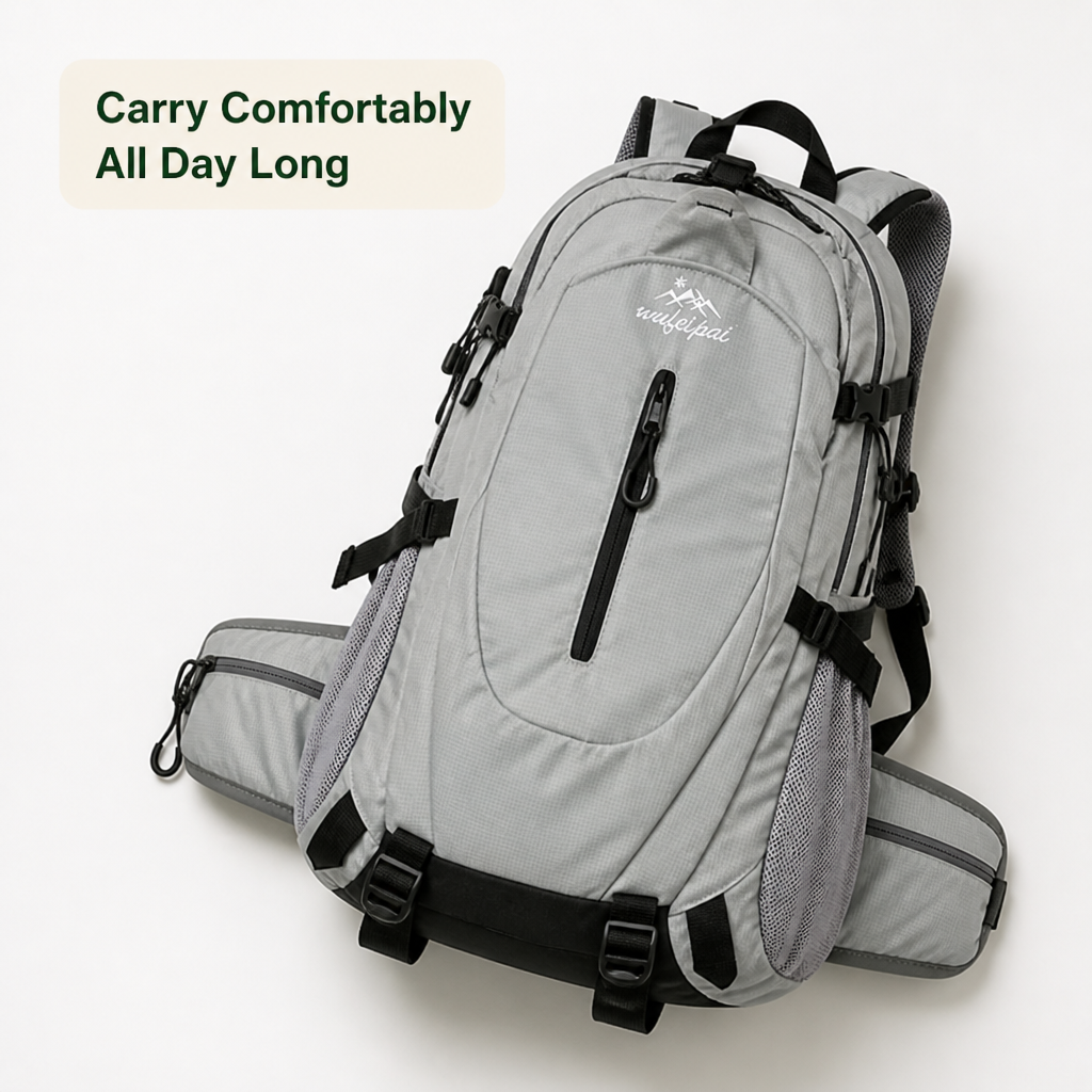 Hiking Backpack Weather-Resistant Ergonomic Straps & Multiple Compartments