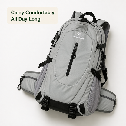 Hiking Backpack Weather-Resistant Ergonomic Straps & Multiple Compartments