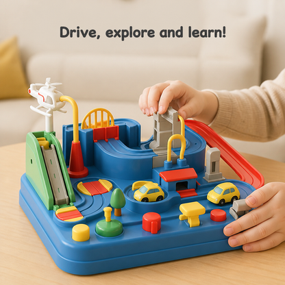 Kids Car Playset Interactive City Track Set Of 4