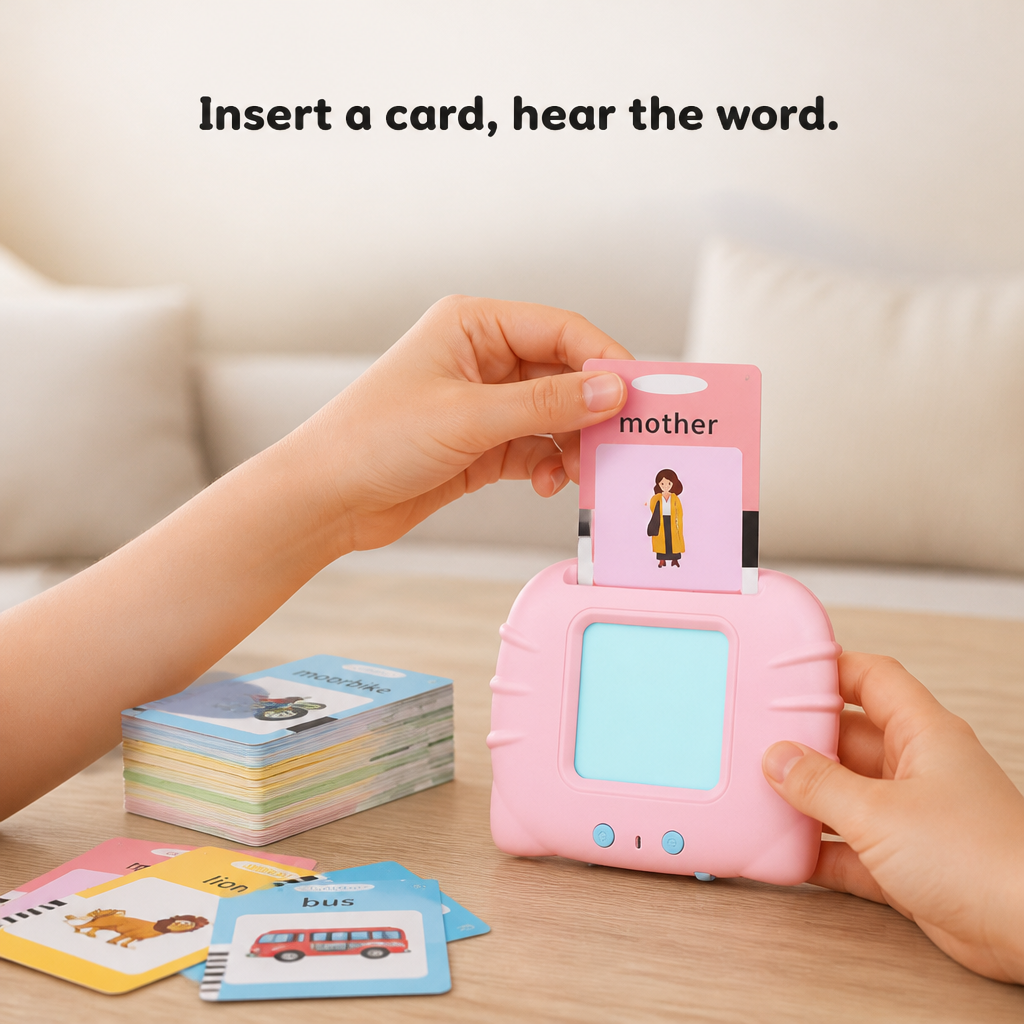 Flashcard Reader Talking Screen-Free Includes Cards