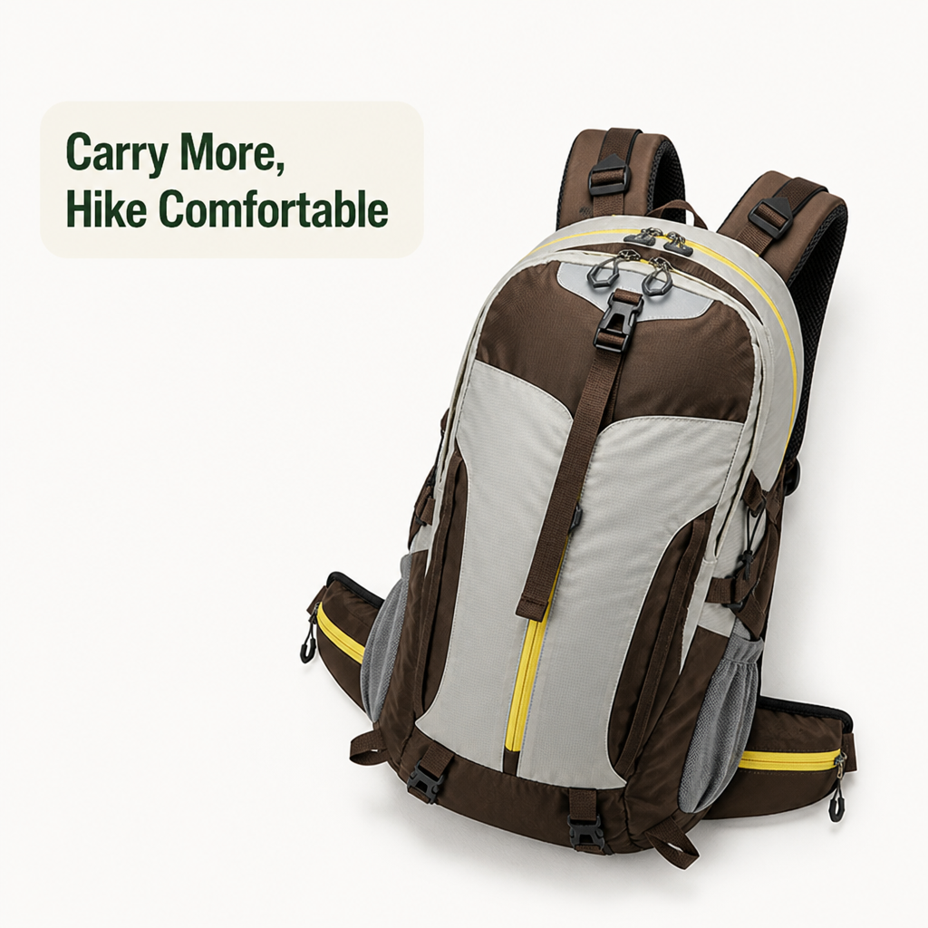 Hiking Backpack 40L Padded Straps & Breathable Back Panel