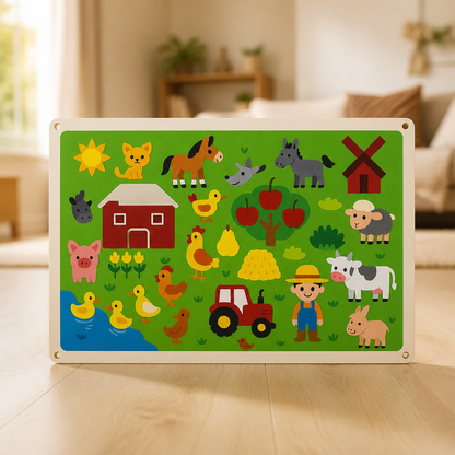 Kids Felt Board Reusable Stickers 75 x 103 Cm