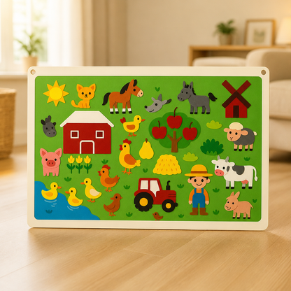 Kids Felt Board Reusable Stickers Screen-Free