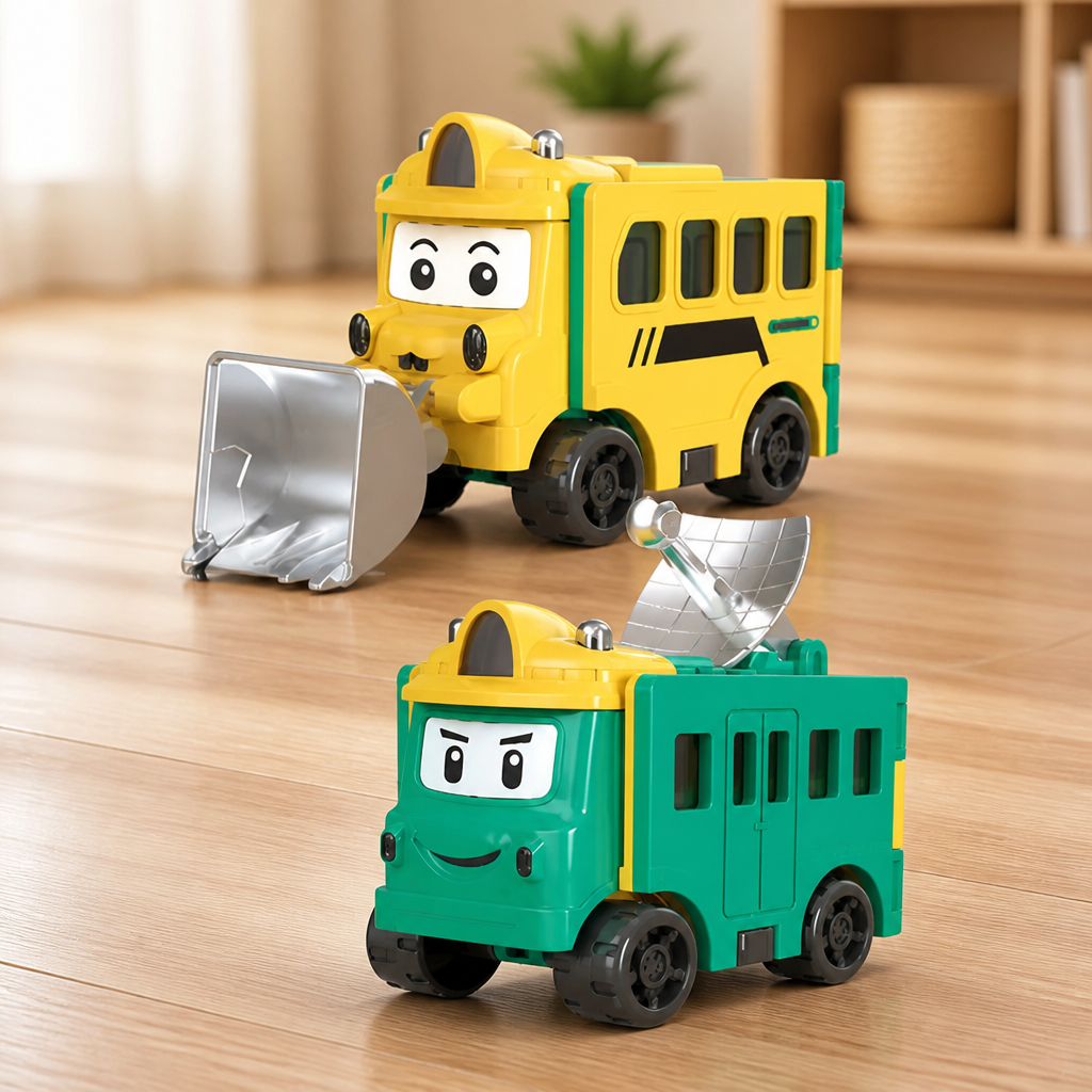 Transforming Toy Car 2-in-1 One-Hand Operation Child-Safe Plastic