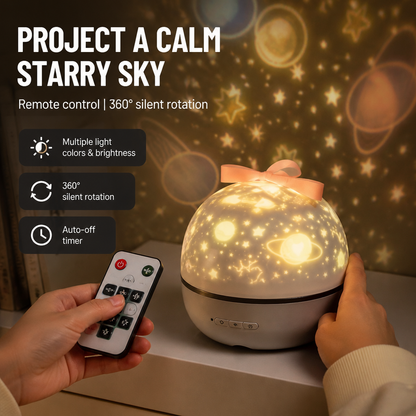 Kids Star Projector Rotating USB Rechargeable Remote Control