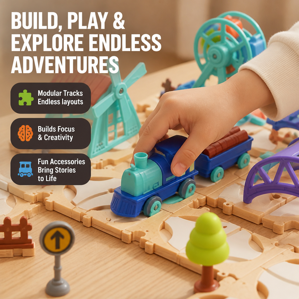 Train Set Modular Tracks Bridges & Park Accessories