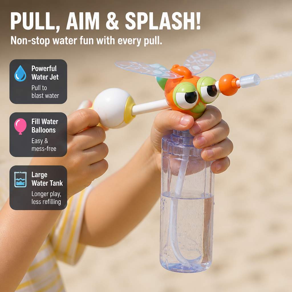 Kids Water Blaster Pull-Action Large Tank & Balloon Filler