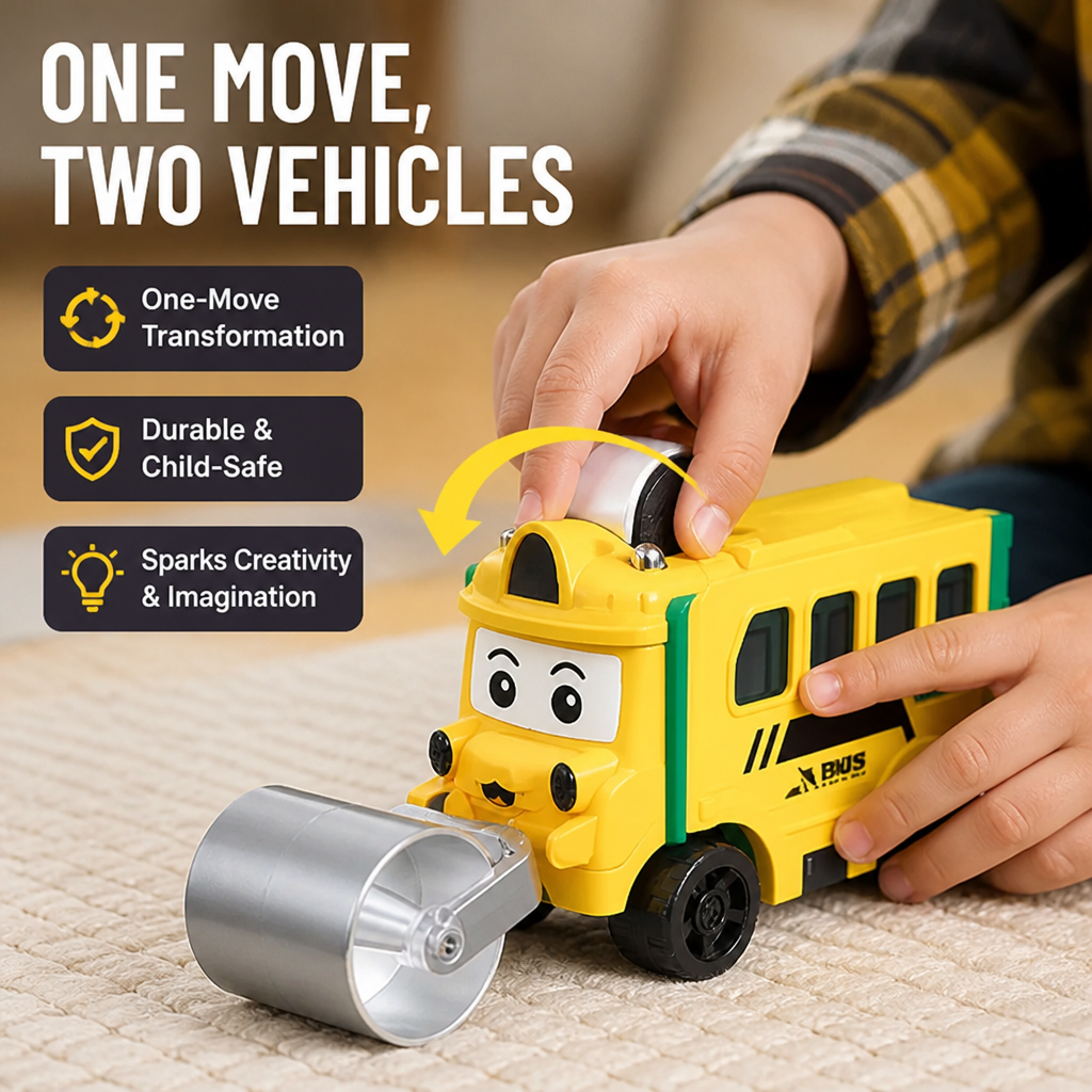 Toy Car 2-in-1 One-Move Transform Child-Safe Plastic