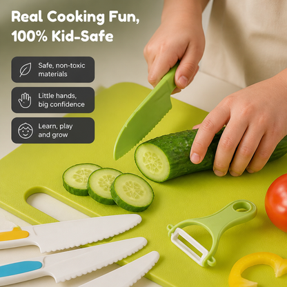 Kids Play Kitchen Set Montessori Safe Cutting Tools