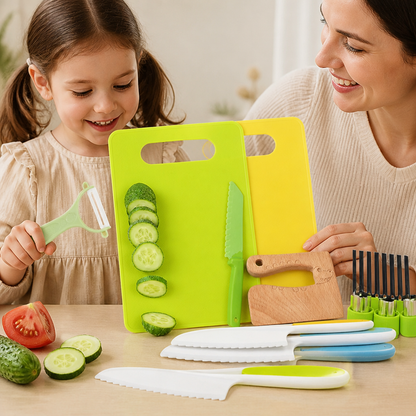 Kids Kitchen Playset Montessori-Inspired Safe Cutting Tools