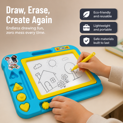 Kids Drawing Board Rewritable Wipe-Clean Stylus & Holder