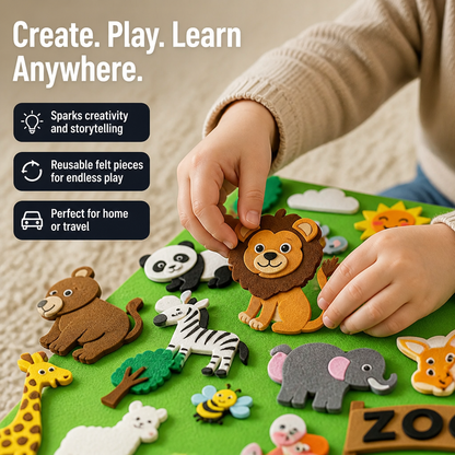 Kids Felt Board Reusable Stickers Screen-Free