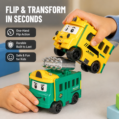 Transforming Toy Car 2-In-1 One-Hand Flip Durable Plastic