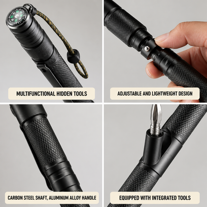 Trekking Pole Foldable Multitool Carbon Steel Shaft