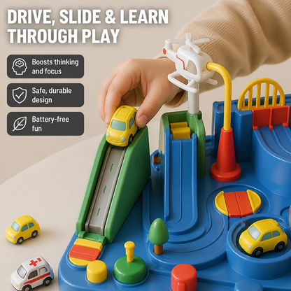 Kids Car Playset Interactive City Track Set Of 4