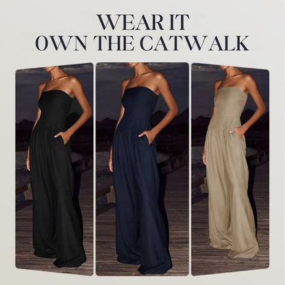 Vespera Luxe™ Strapless Jumpsuit — Own Every Room with Confidence and Flawless Fit