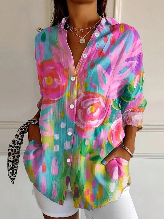 Luminara™ Blouse — Ignite Your Confidence with Vibrant Color and Flawless Fit All Day Long