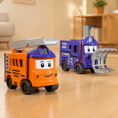 Transforming Toy Car 2-in-1 One-Hand Operation Child-Safe Plastic