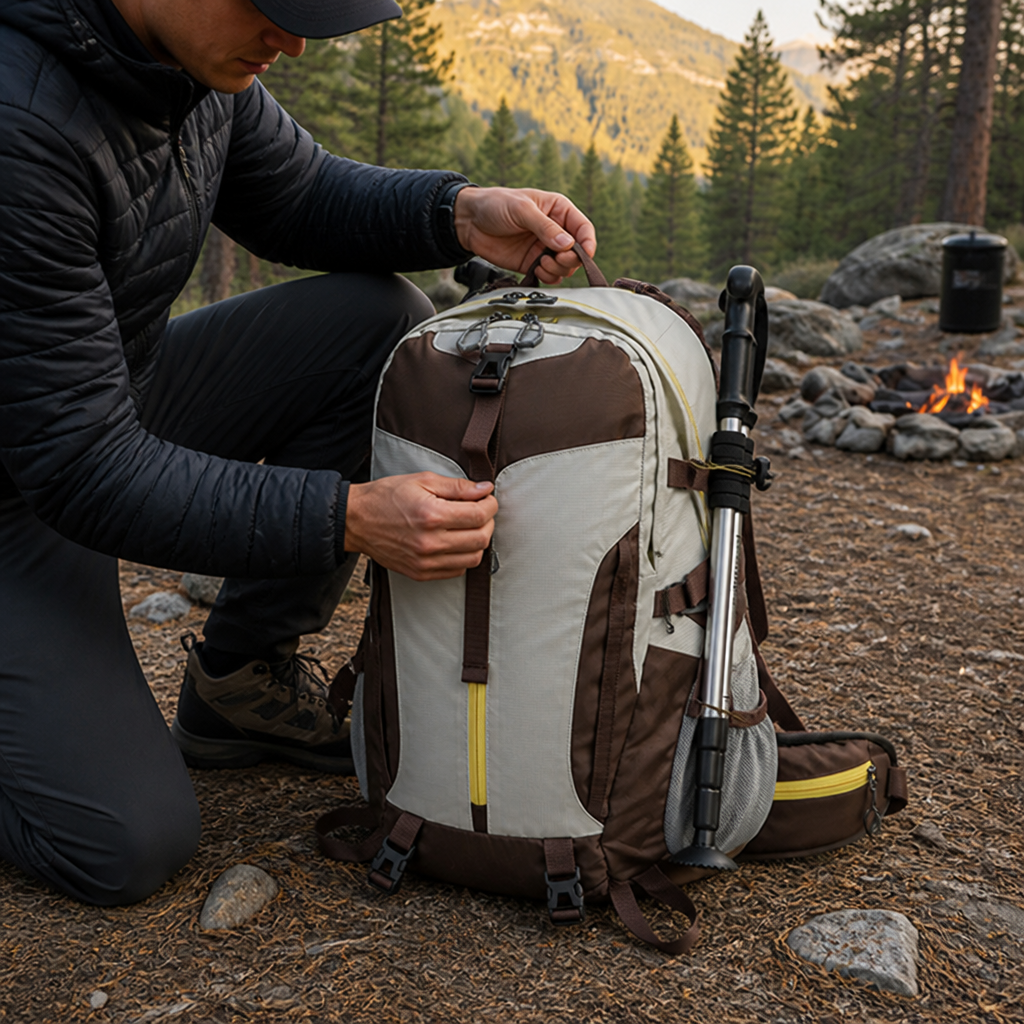 Hiking Backpack 40L Padded Straps & Breathable Back Panel