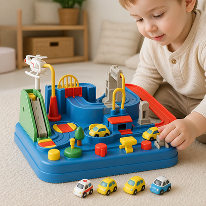 Kids Car Playset Interactive City Track Set Of 4