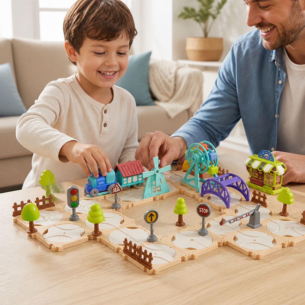 Train Set Modular Tracks Bridges & Park Accessories