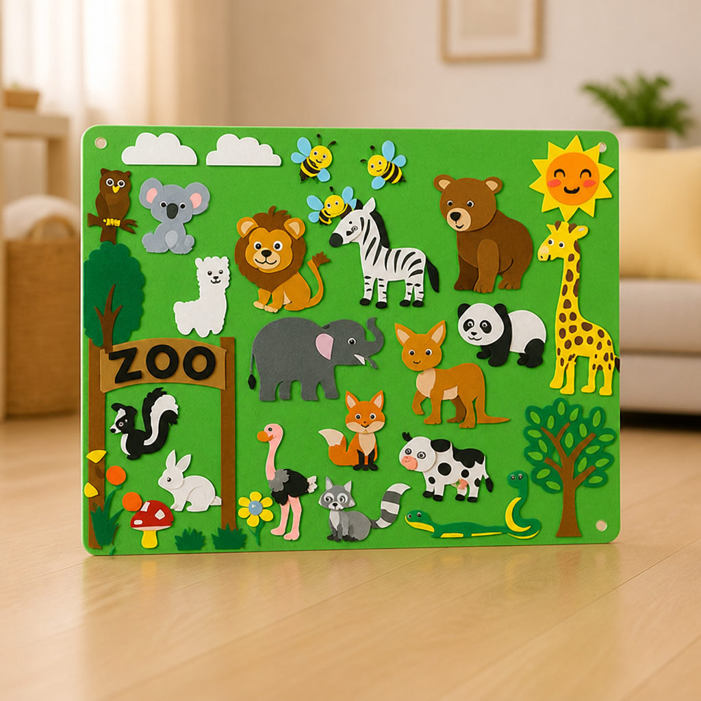 Kids Felt Board Reusable Stickers 75 x 103 Cm