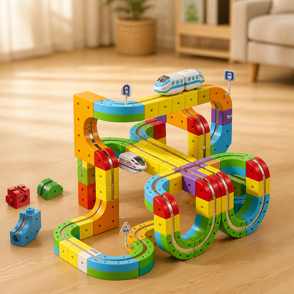 Train Set Magnetic Modular Tracks & Blocks