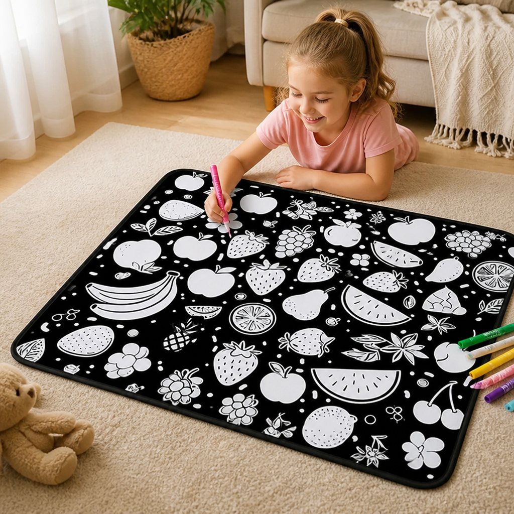 Kids Coloring Blanket Washable Reusable 127 x 150 Cm